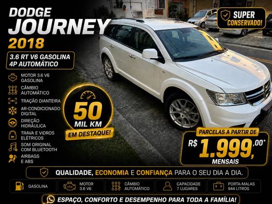 DODGE JOURNEY 3.6 RT V6 GASOLINA 4P AUTOMÁTICO DODGE JOURNEY 3.6 RT V6 GASOLINA 4P AUTOMÁTICO